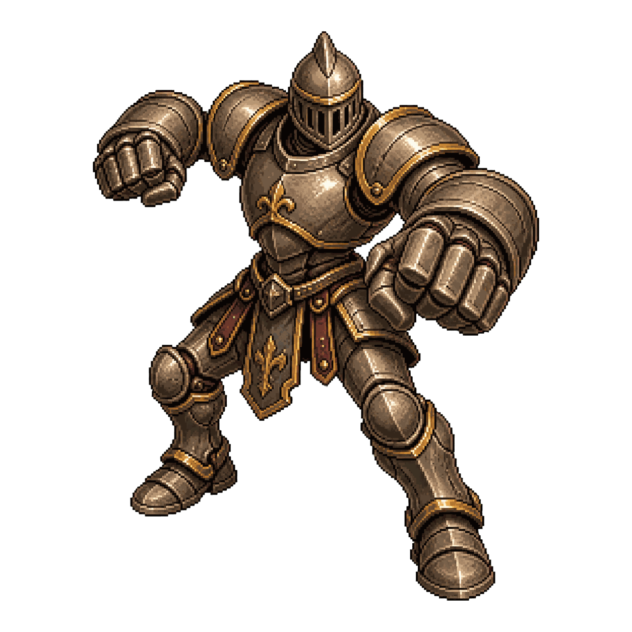 Static high-resolution pixel-art portrait of Animated Armor.
