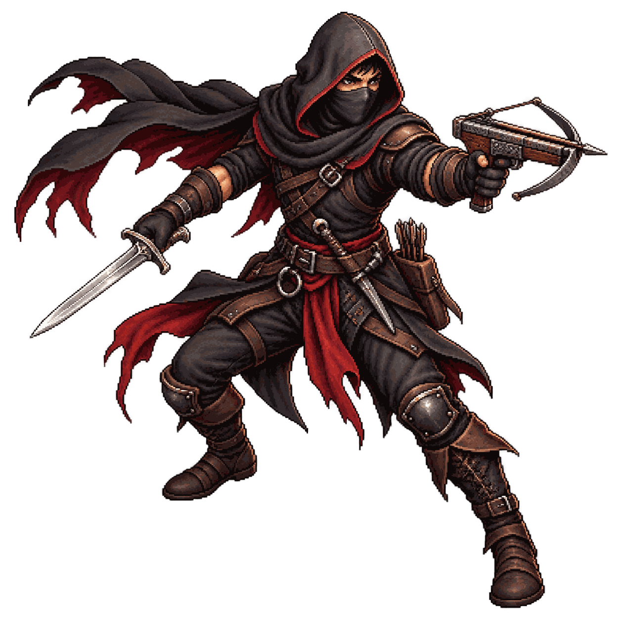 Static high-resolution pixel-art portrait of Assassin.