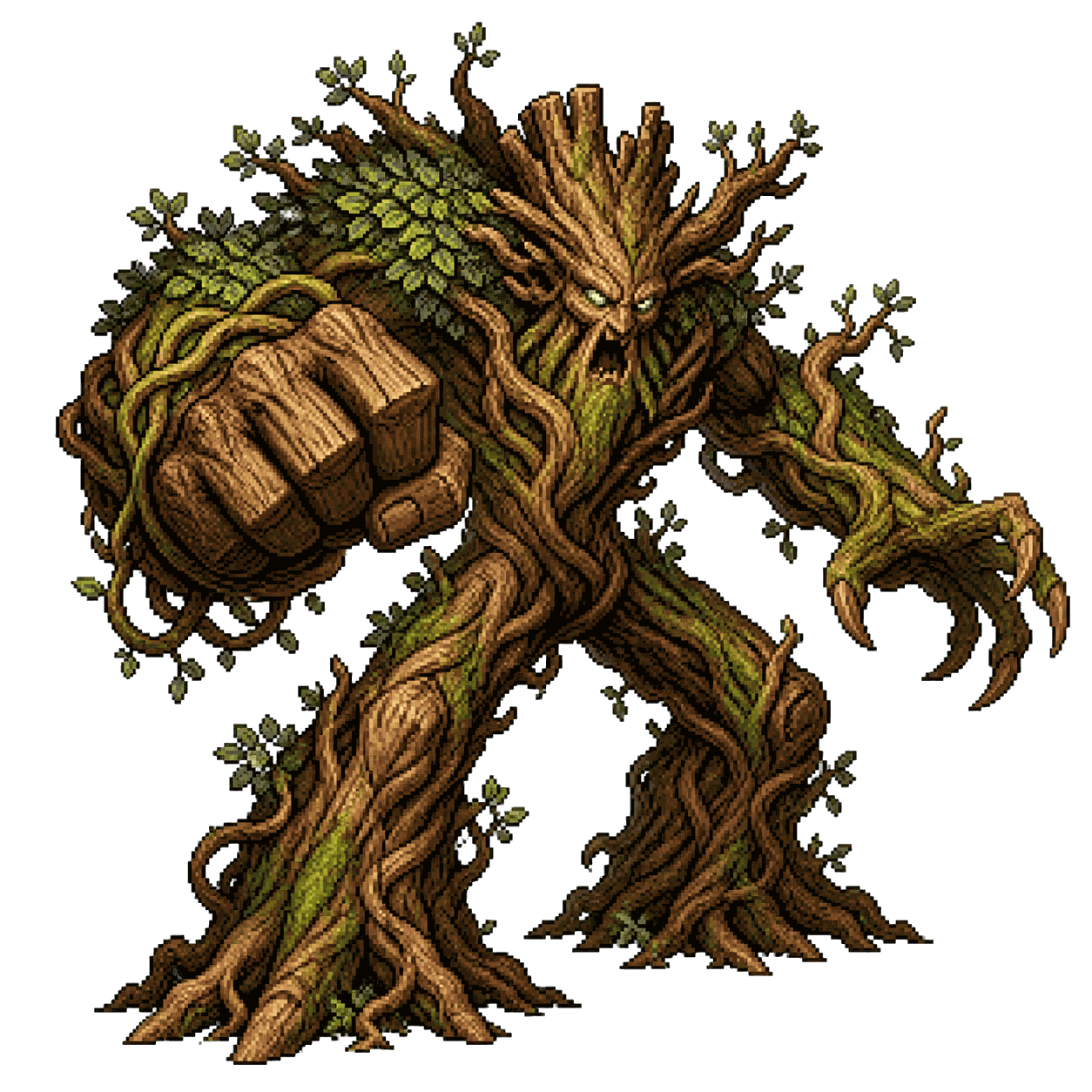Static high-resolution pixel-art portrait of Awakened Tree.