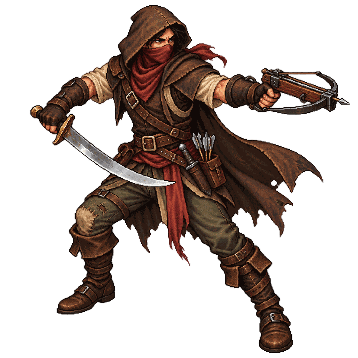 Static high-resolution pixel-art portrait of Bandit.