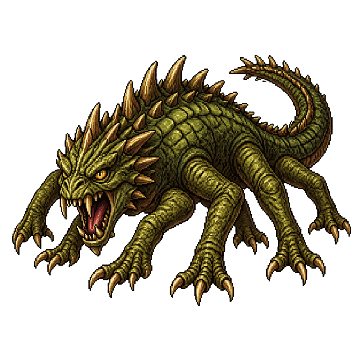 Static high-resolution pixel-art portrait of Basilisk.