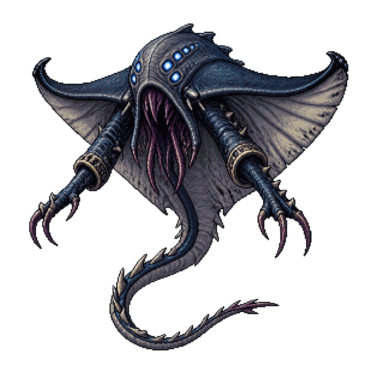 Static high-resolution pixel-art portrait of Cloaker.