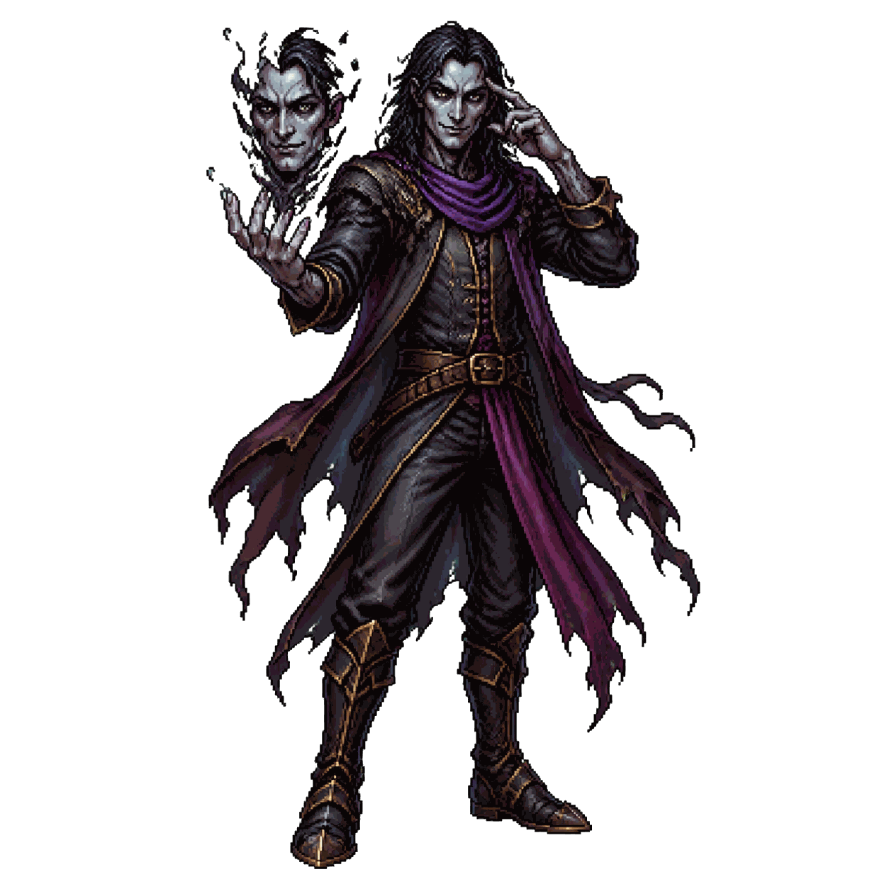 Static high-resolution pixel-art portrait of Doppelganger.