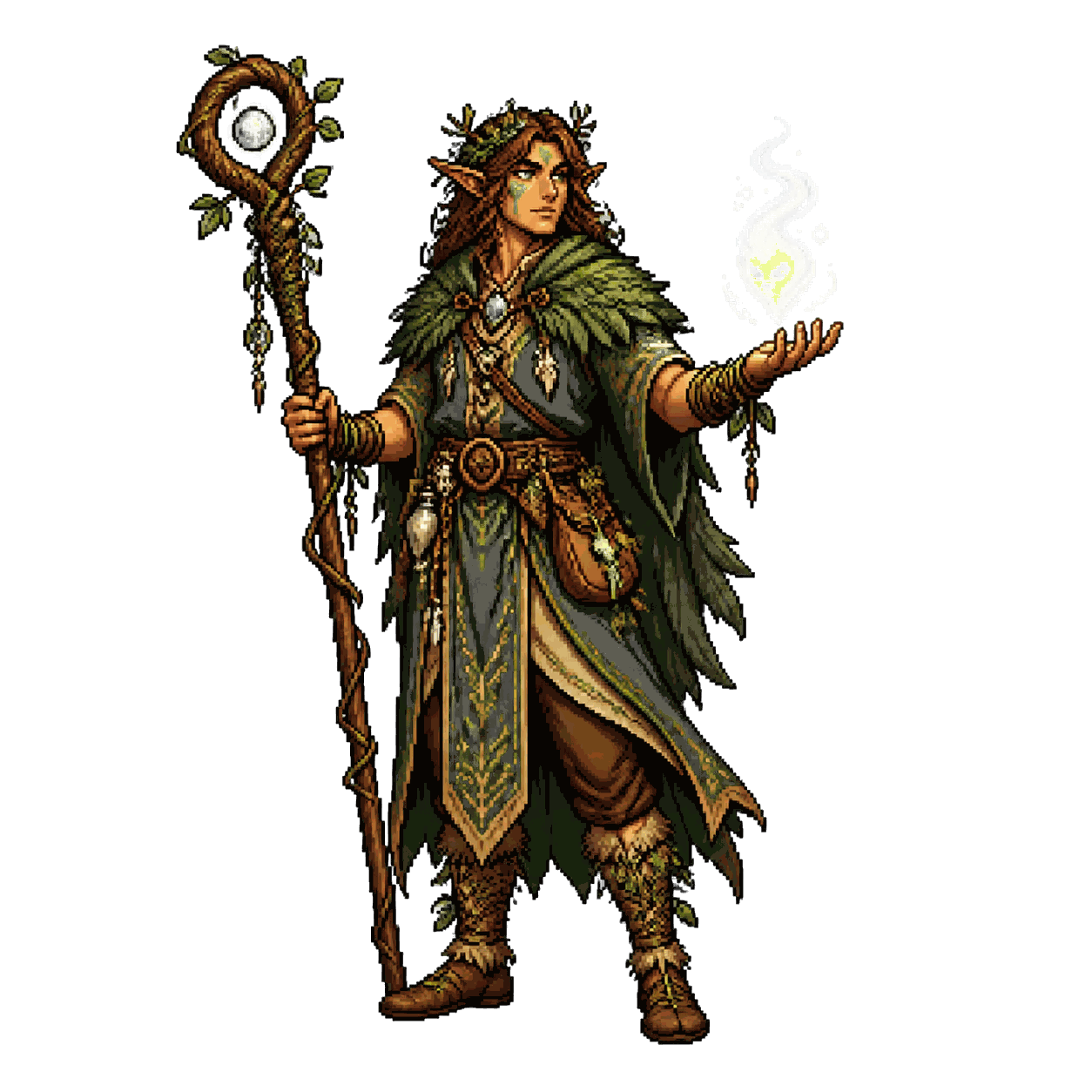 Static high-resolution pixel-art portrait of Druid.