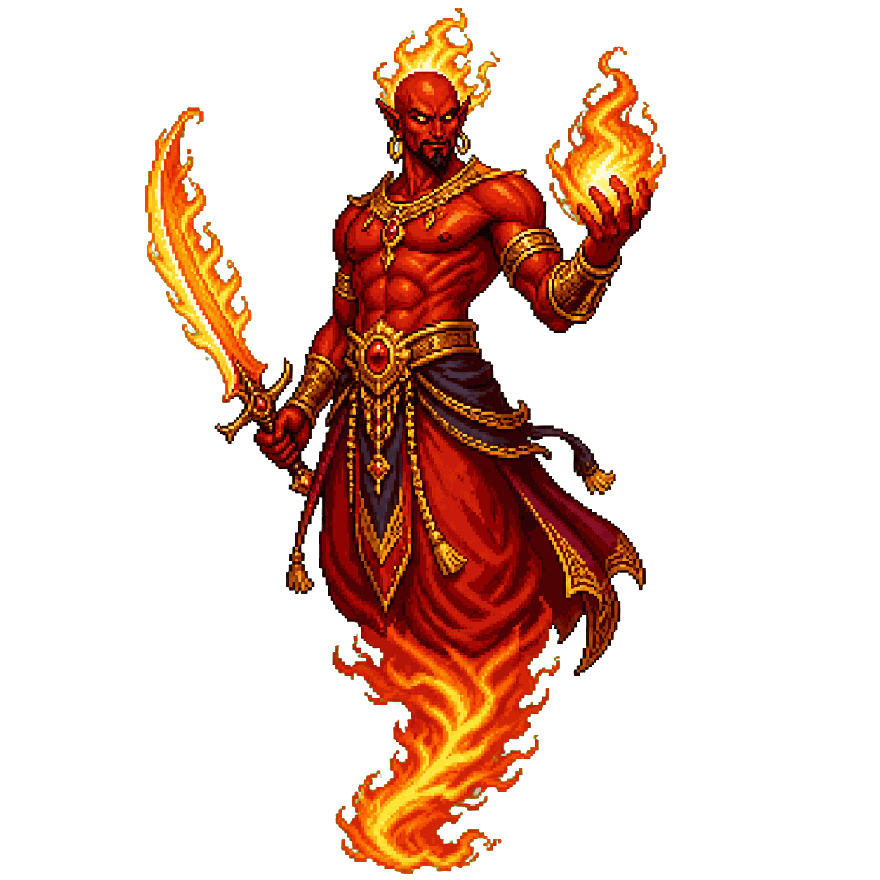 Static high-resolution pixel-art portrait of Efreeti.