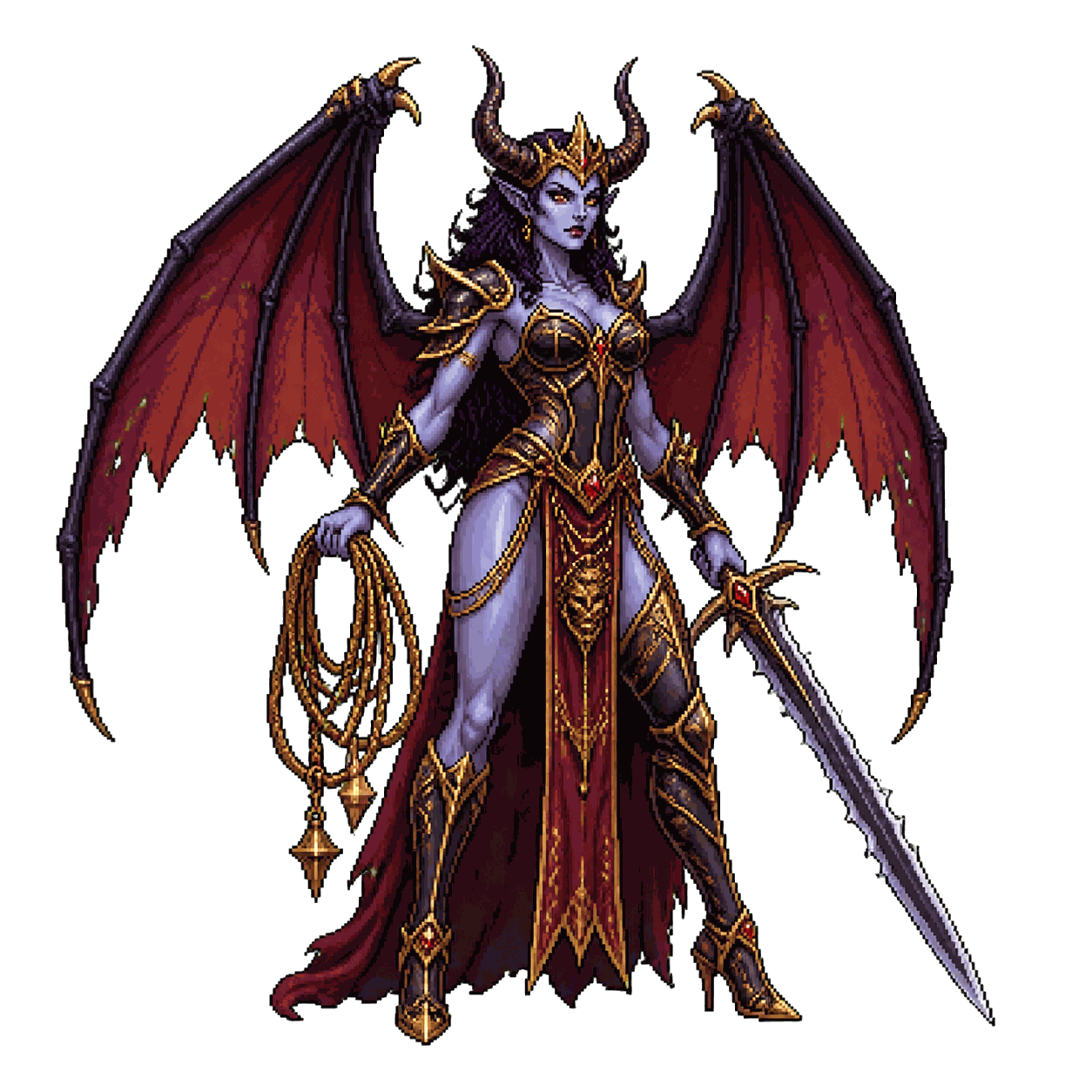 Static high-resolution pixel-art portrait of Erinyes.