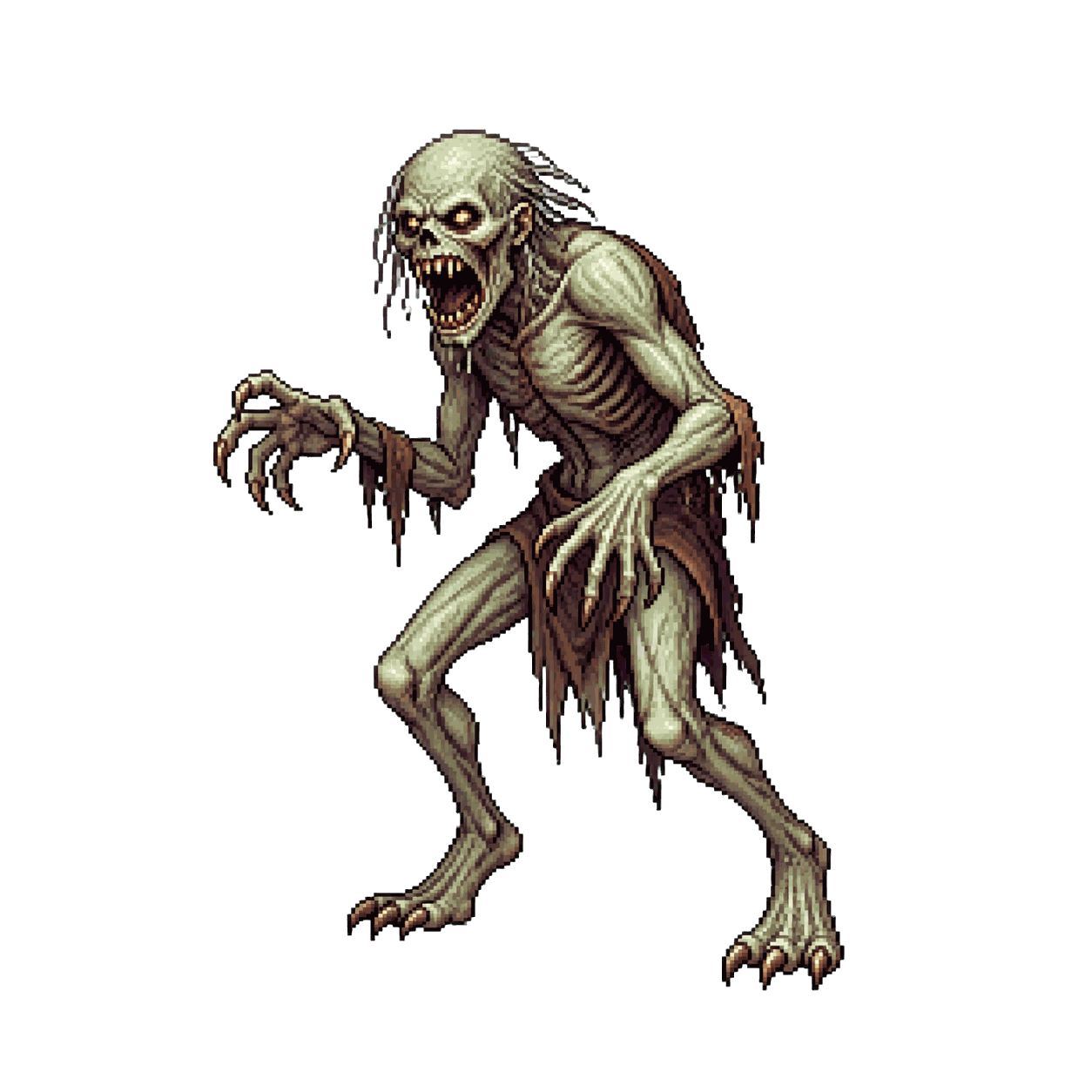 Static high-resolution pixel-art portrait of Ghast.