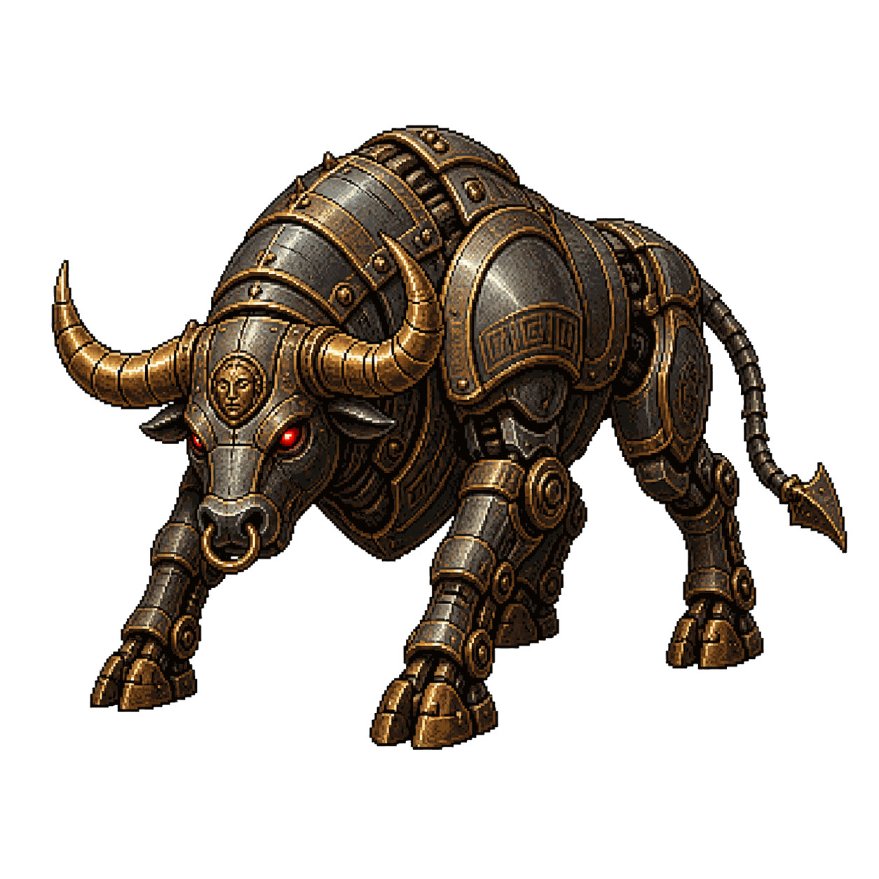 Static high-resolution pixel-art portrait of Gorgon.