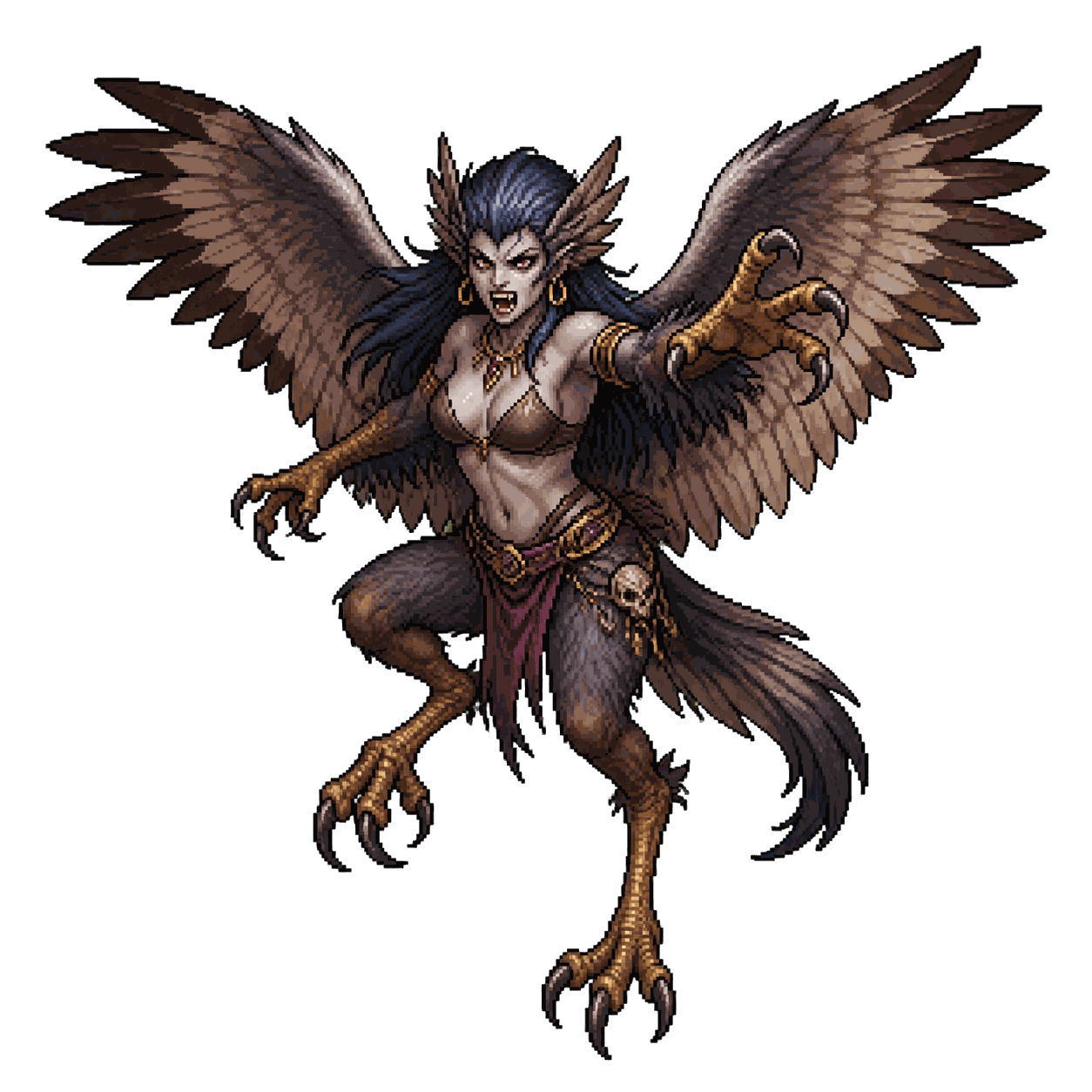 Static high-resolution pixel-art portrait of Harpy.