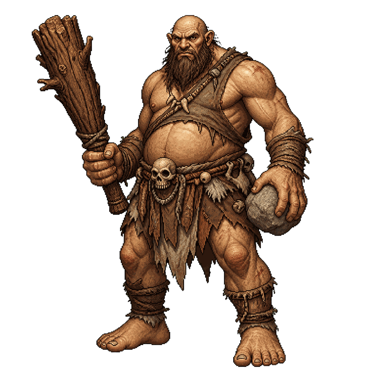 Static high-resolution pixel-art portrait of Hill Giant.