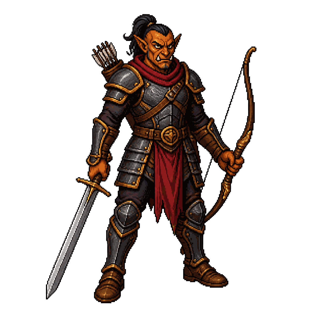 Static high-resolution pixel-art portrait of Hobgoblin Warrior.
