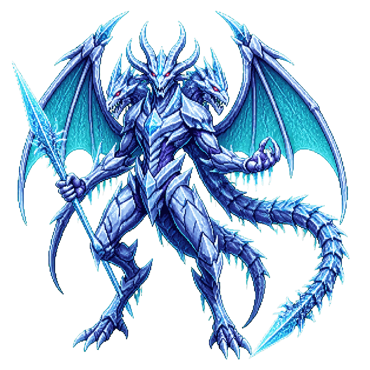 Static high-resolution pixel-art portrait of Ice Devil.