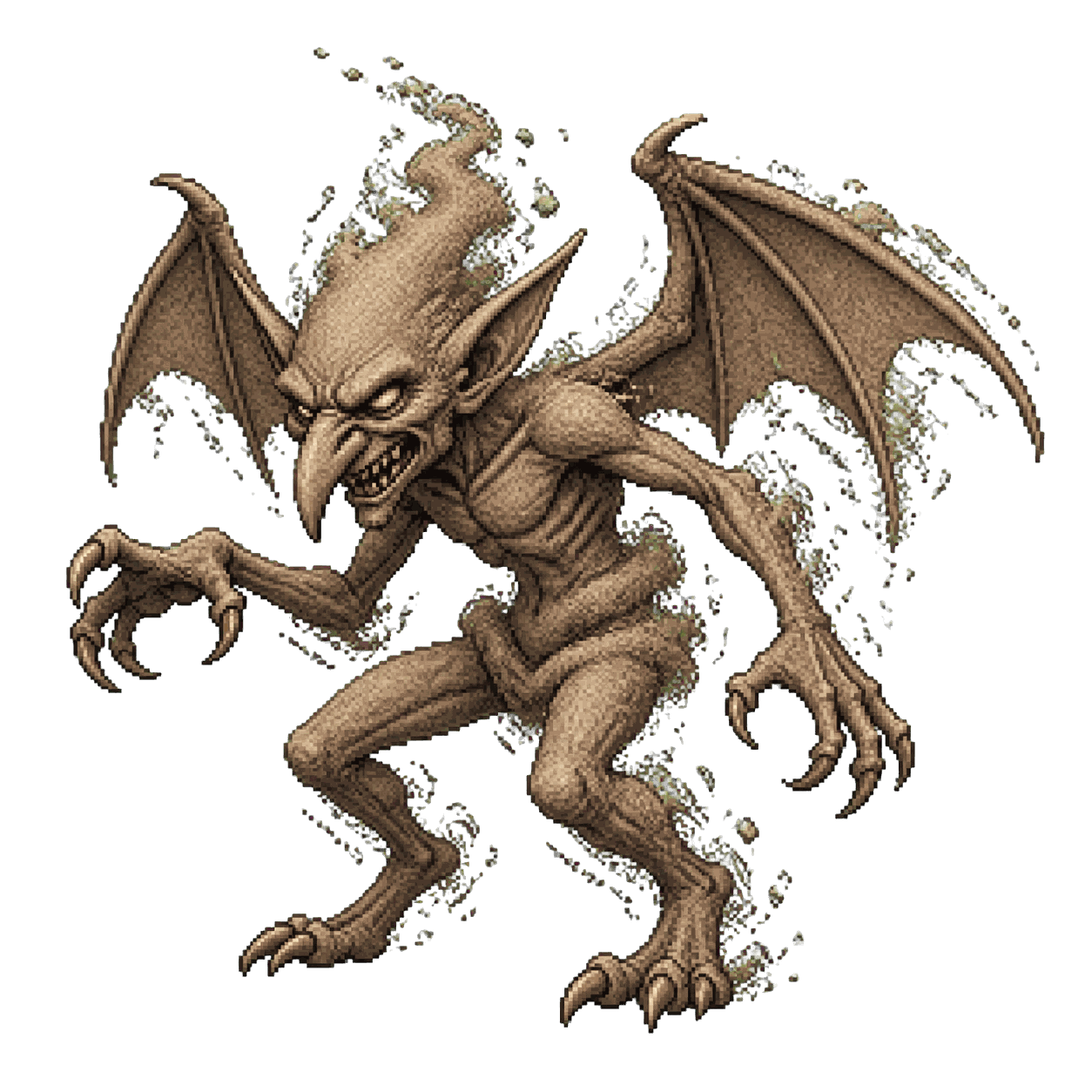 Static high-resolution pixel-art portrait of Dust Mephit.