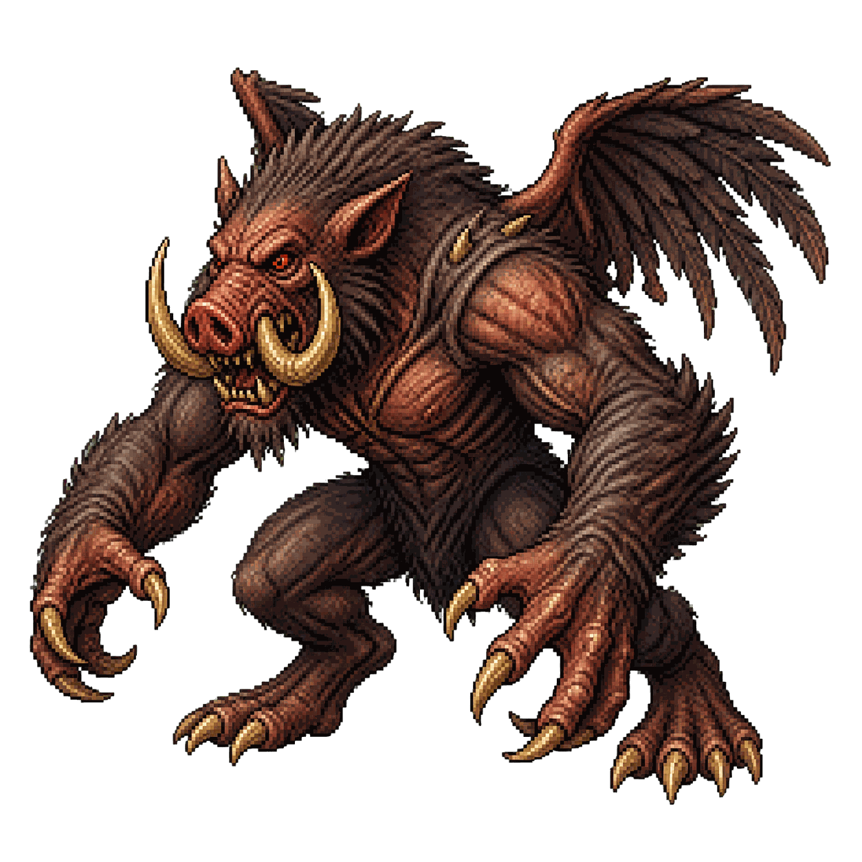 Static high-resolution pixel-art portrait of Nalfeshnee.