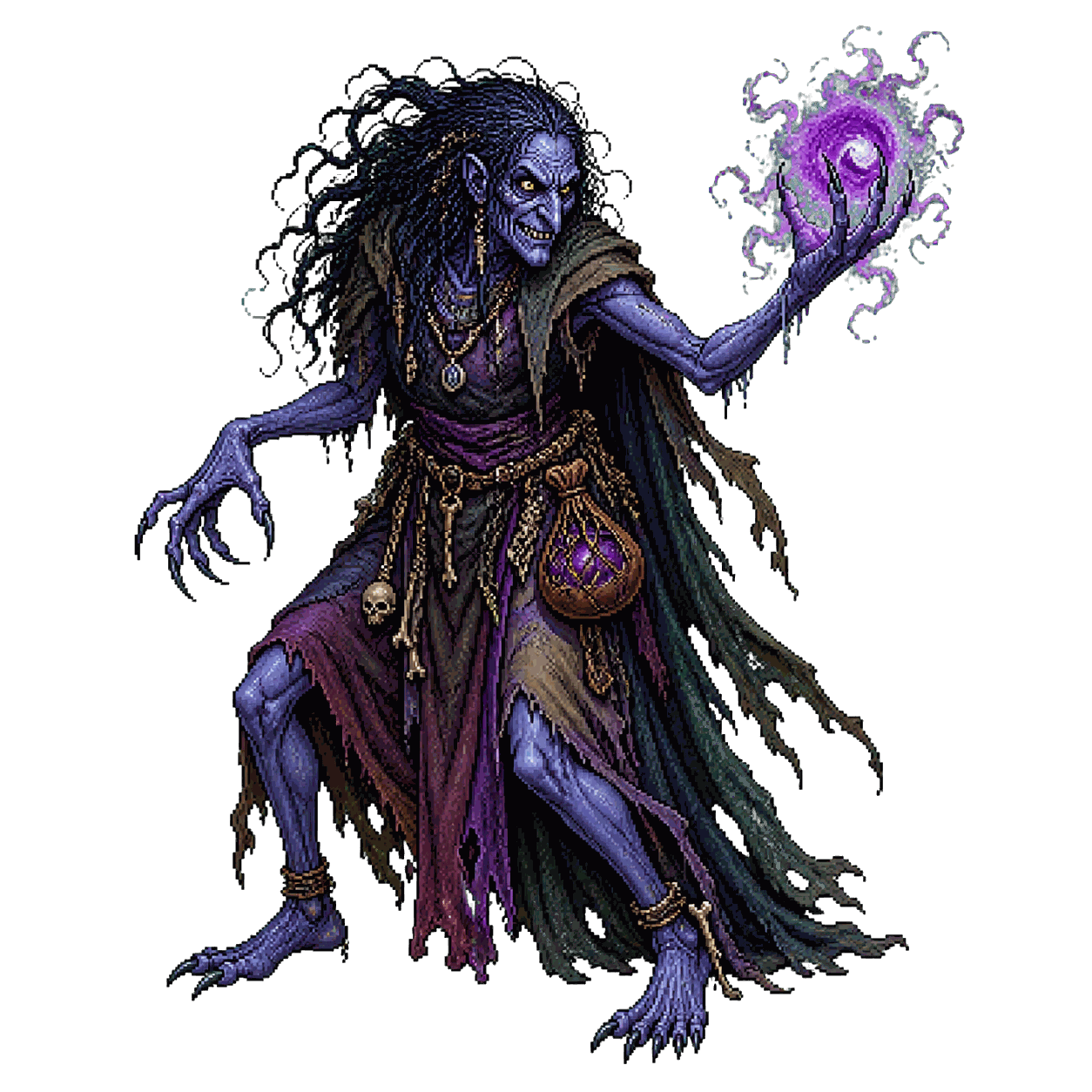 Static high-resolution pixel-art portrait of Night Hag.
