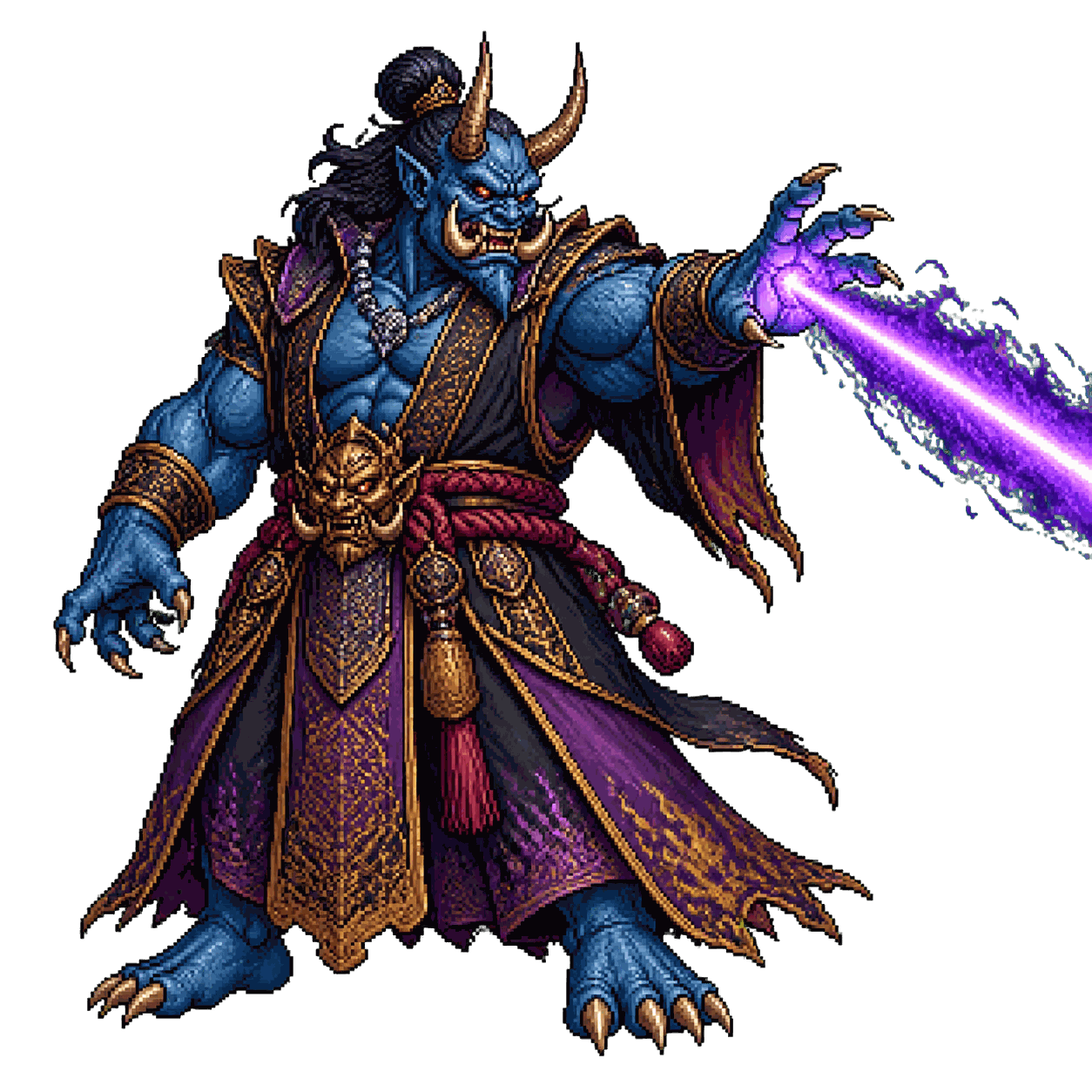 Static high-resolution pixel-art portrait of Oni.