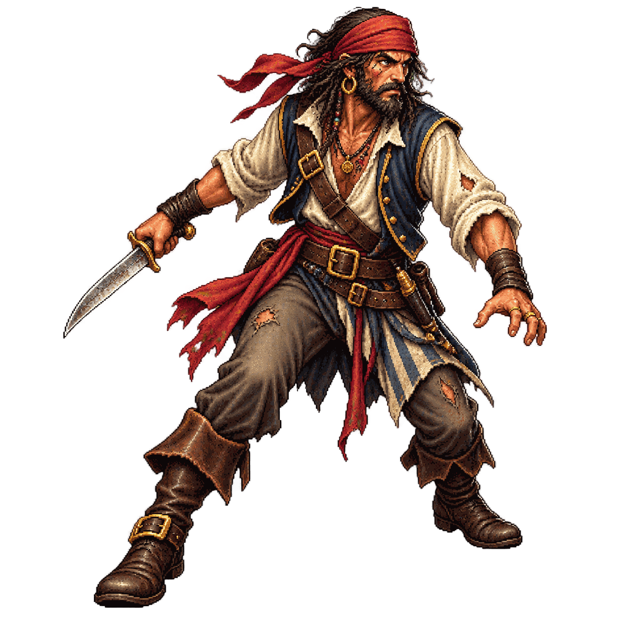 Static high-resolution pixel-art portrait of Pirate.
