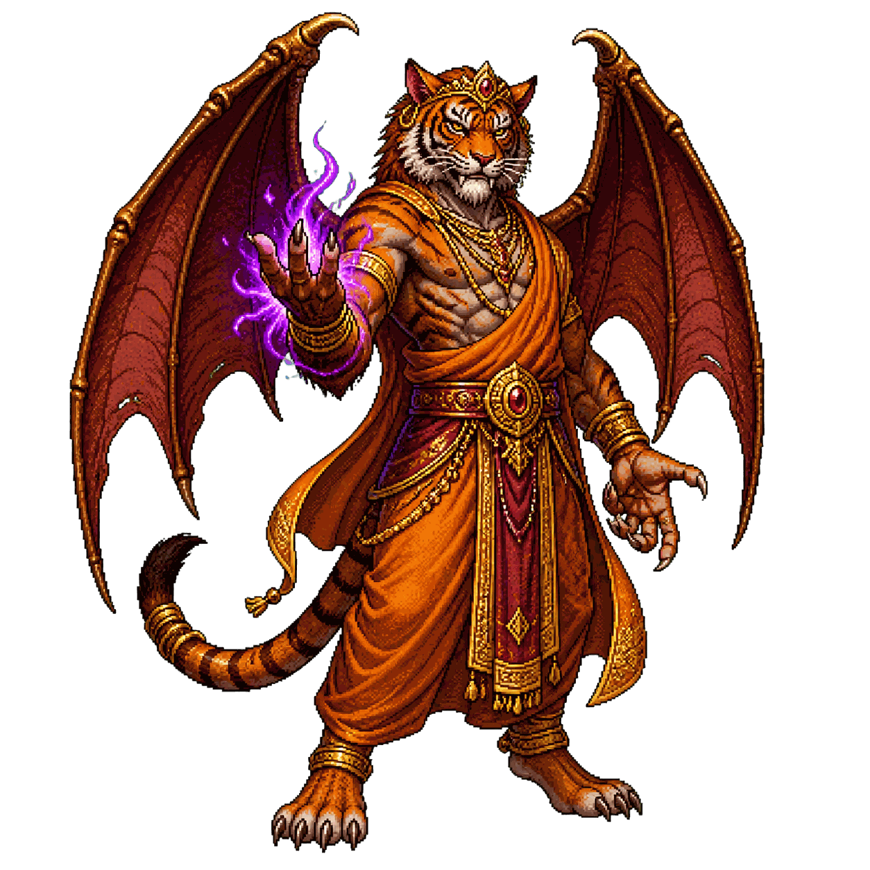 Static high-resolution pixel-art portrait of Rakshasa.