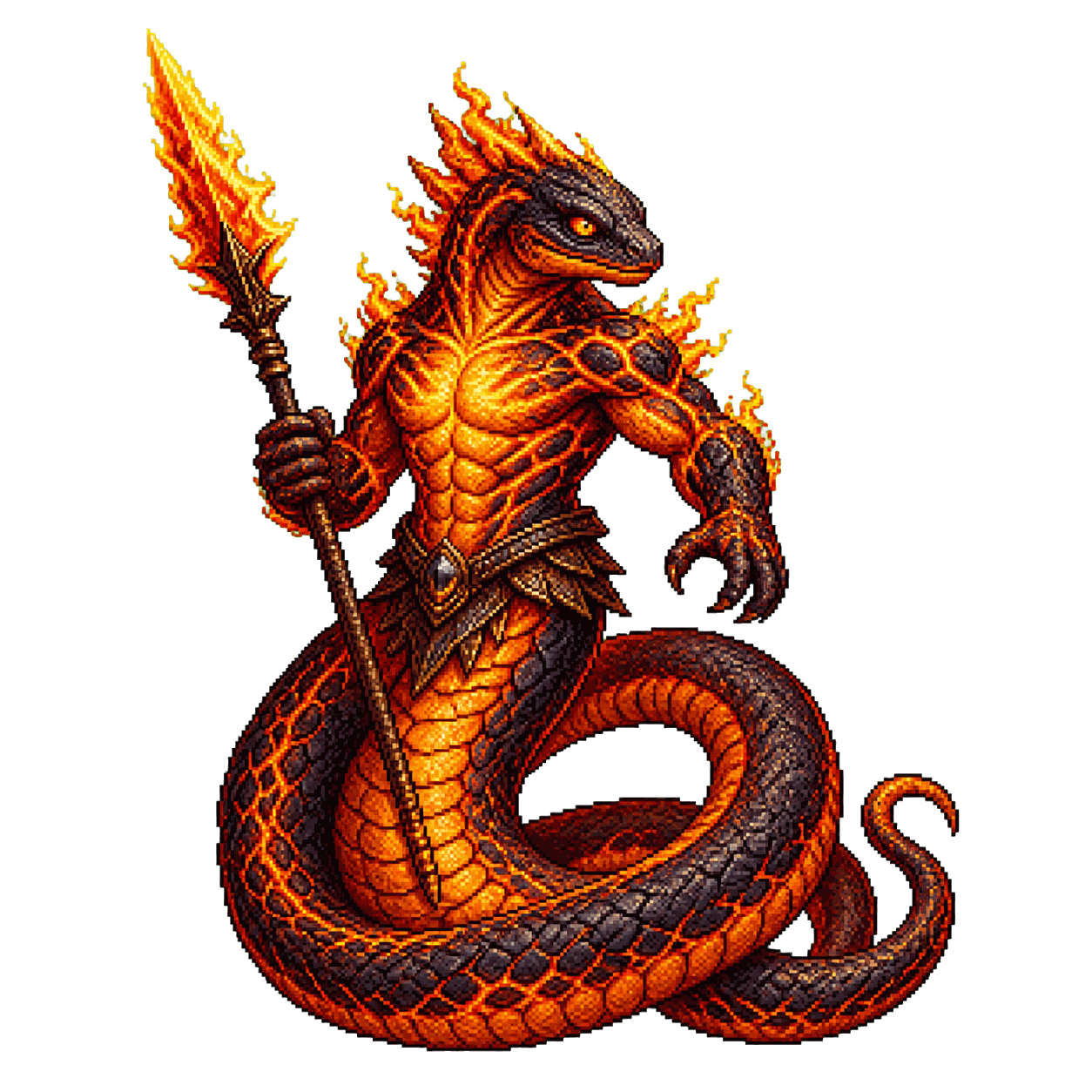Static high-resolution pixel-art portrait of Salamander.