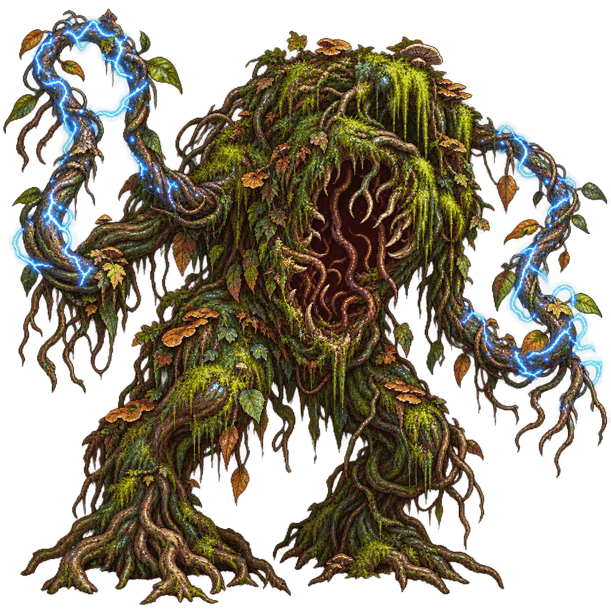 Static high-resolution pixel-art portrait of Shambling Mound.