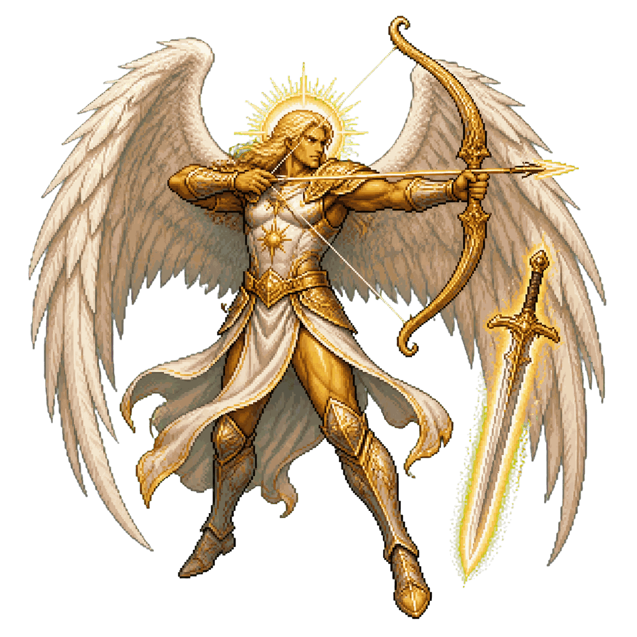 Static high-resolution pixel-art portrait of Solar.