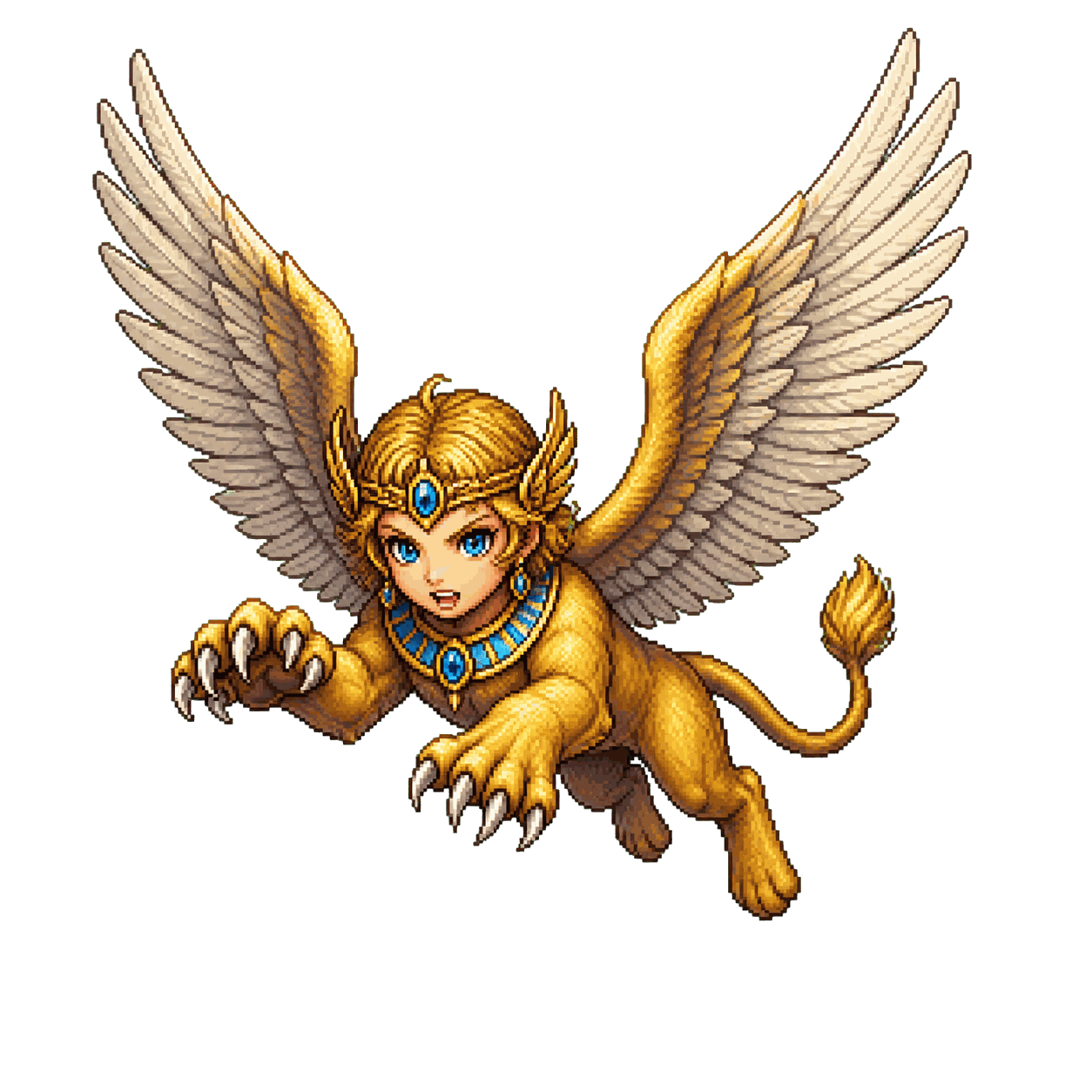 Static high-resolution pixel-art portrait of Sphinx of Wonder.