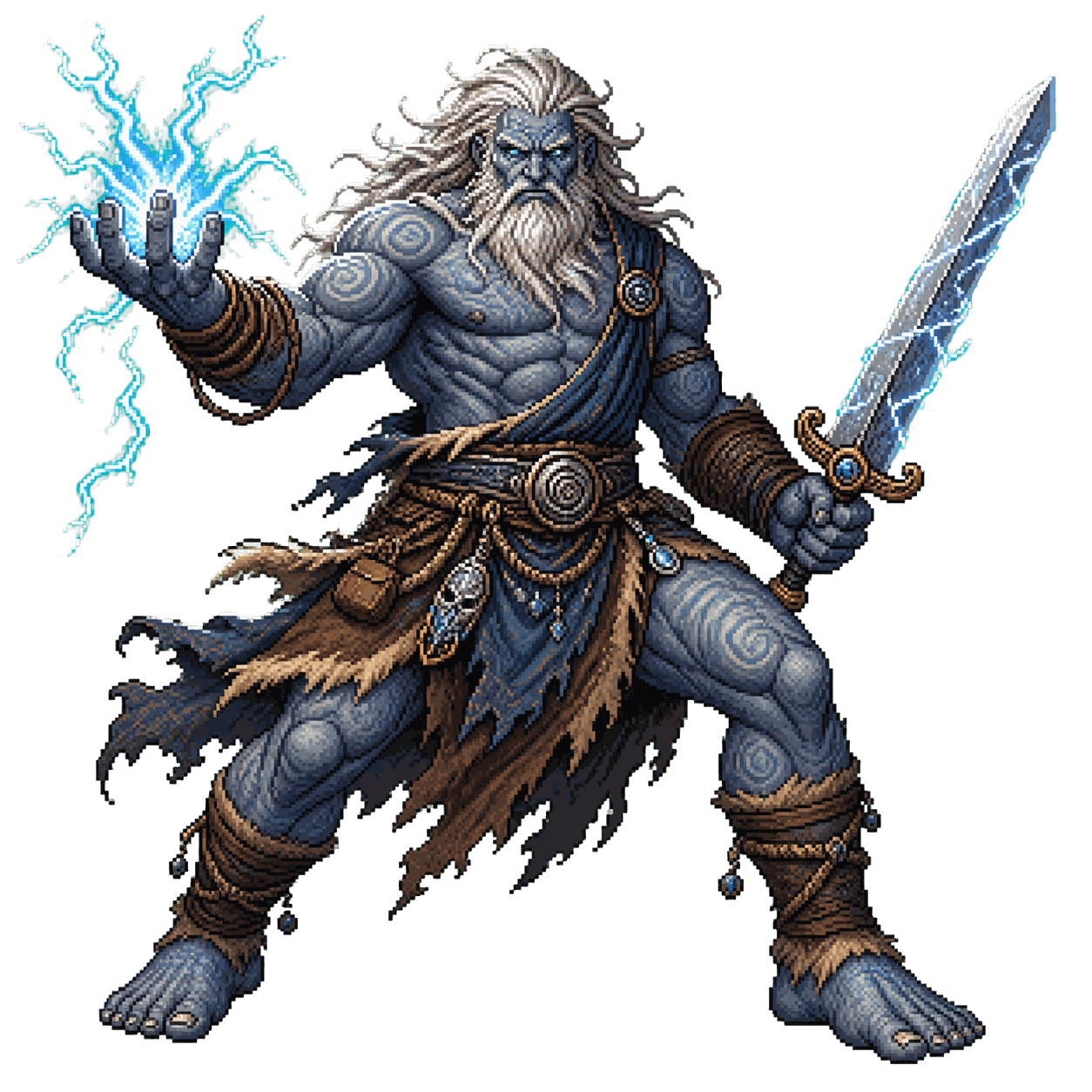 Static high-resolution pixel-art portrait of Storm Giant.