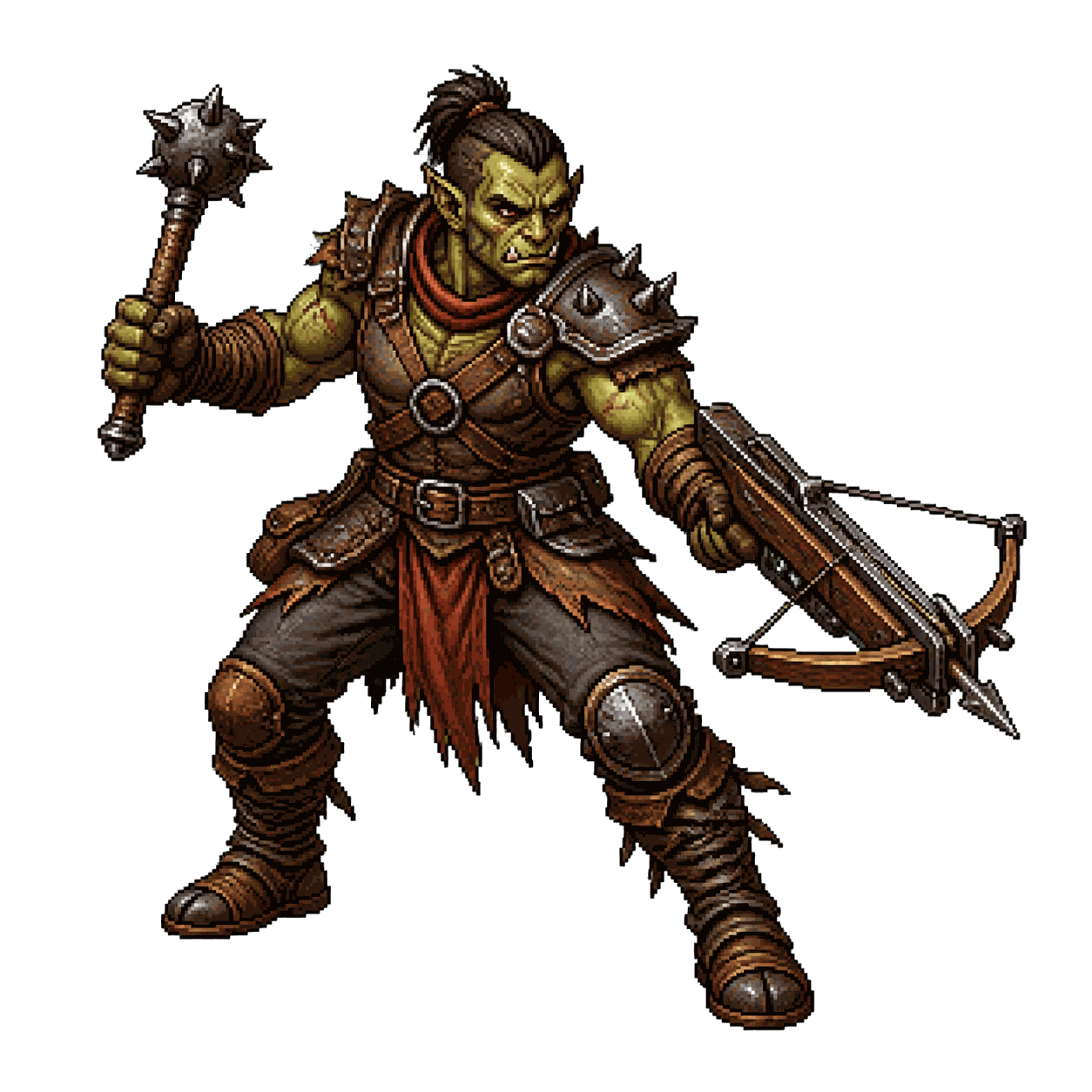 Static high-resolution pixel-art portrait of Tough.