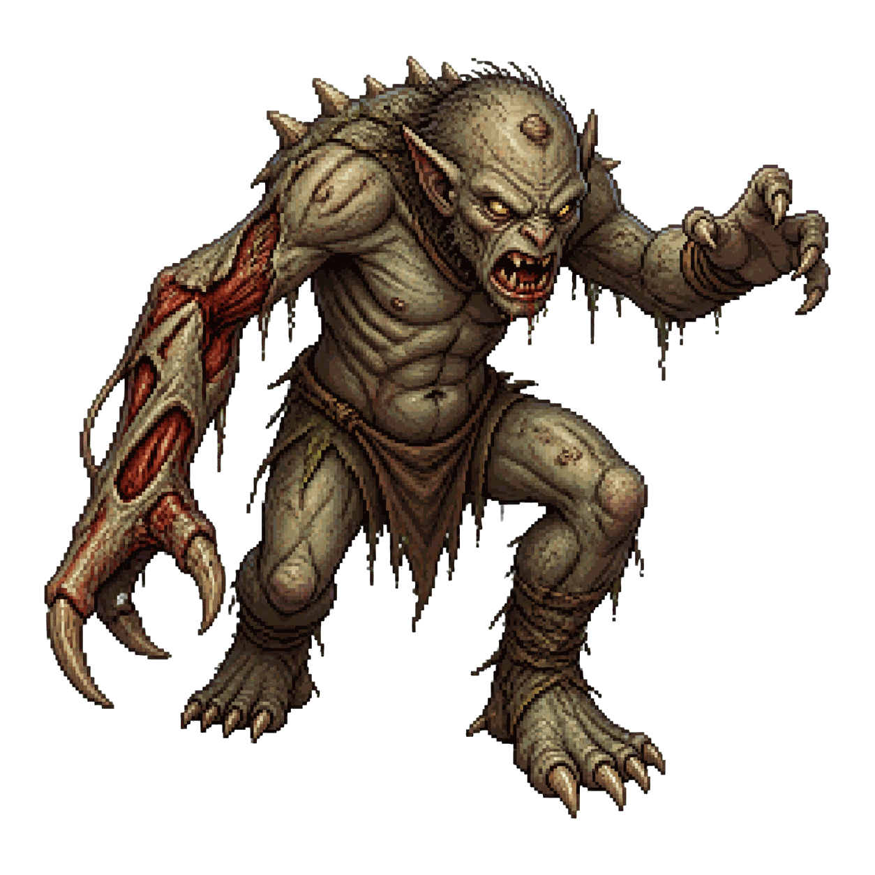 Static high-resolution pixel-art portrait of Troll Limb.