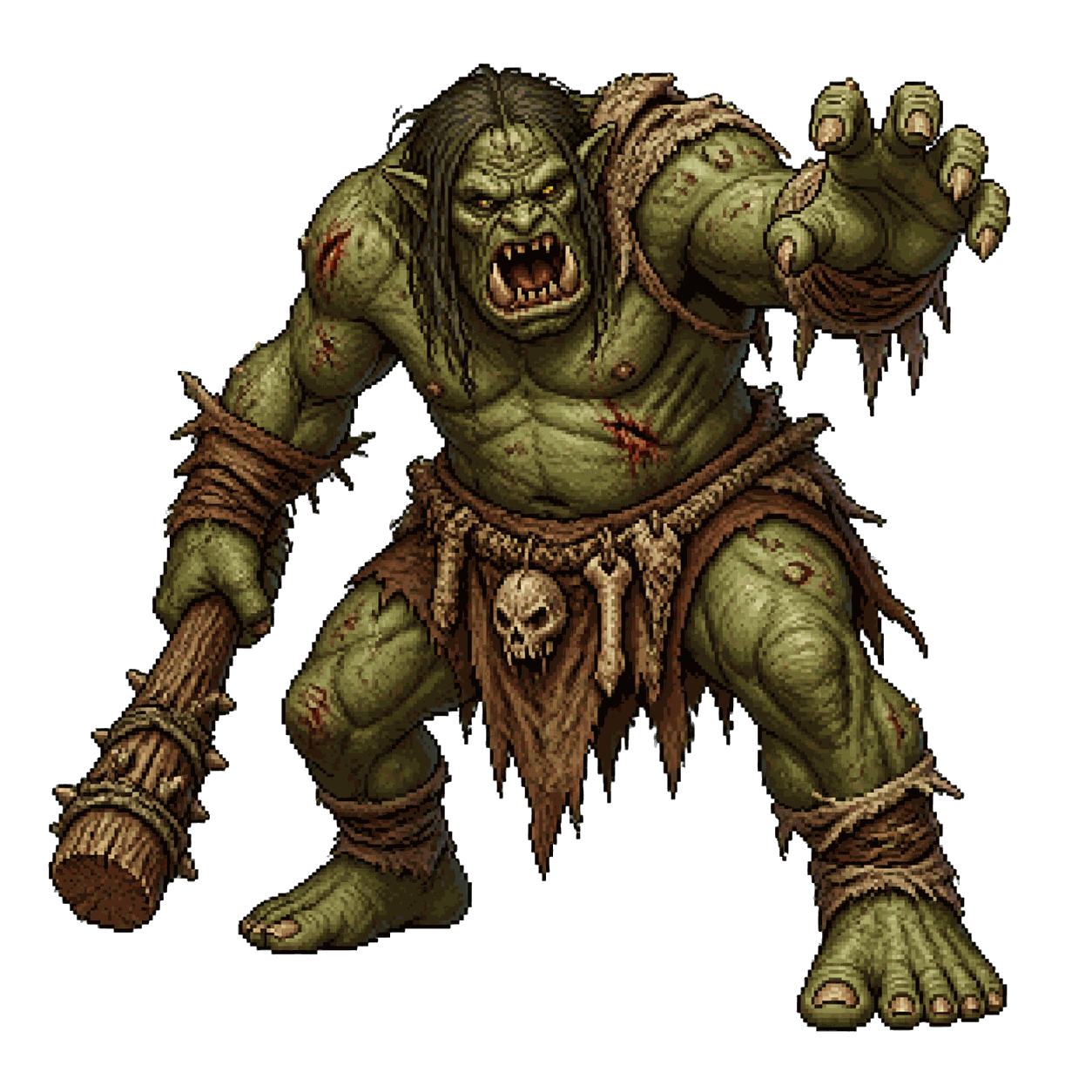 Static high-resolution pixel-art portrait of Troll.