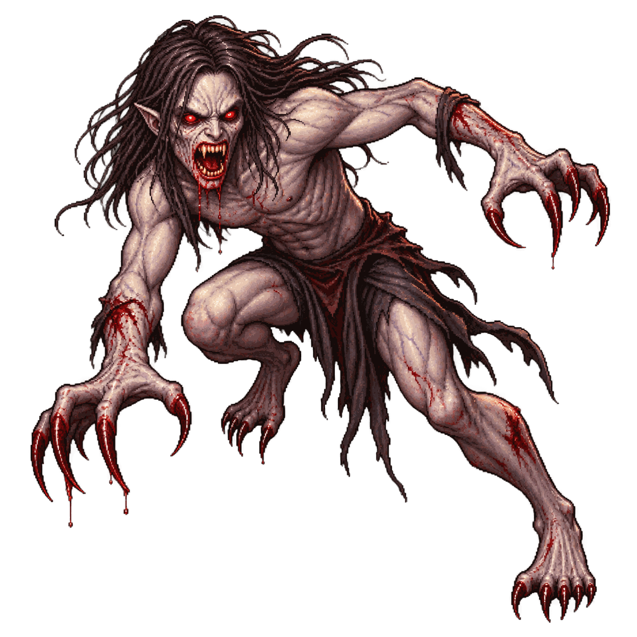 Static high-resolution pixel-art portrait of Vampire Spawn.