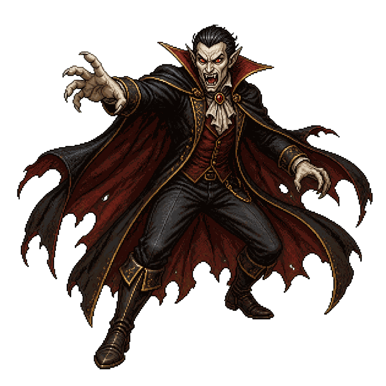 Static high-resolution pixel-art portrait of Vampire.