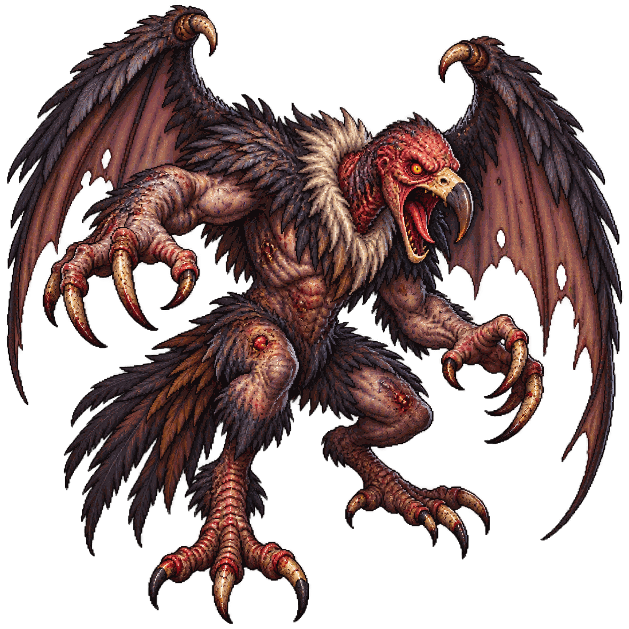 Static high-resolution pixel-art portrait of Vrock.