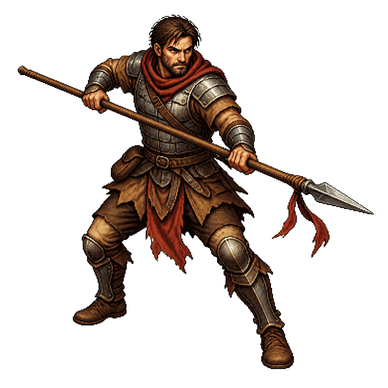 Static high-resolution pixel-art portrait of Warrior Infantry.