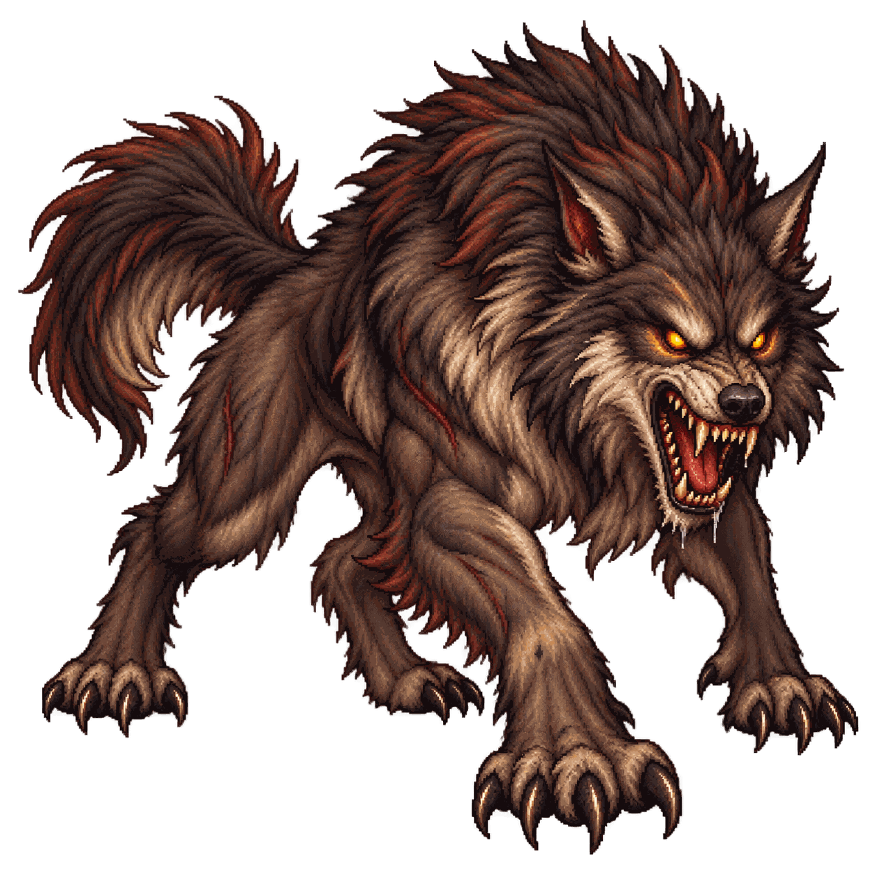 Static high-resolution pixel-art portrait of Worg.